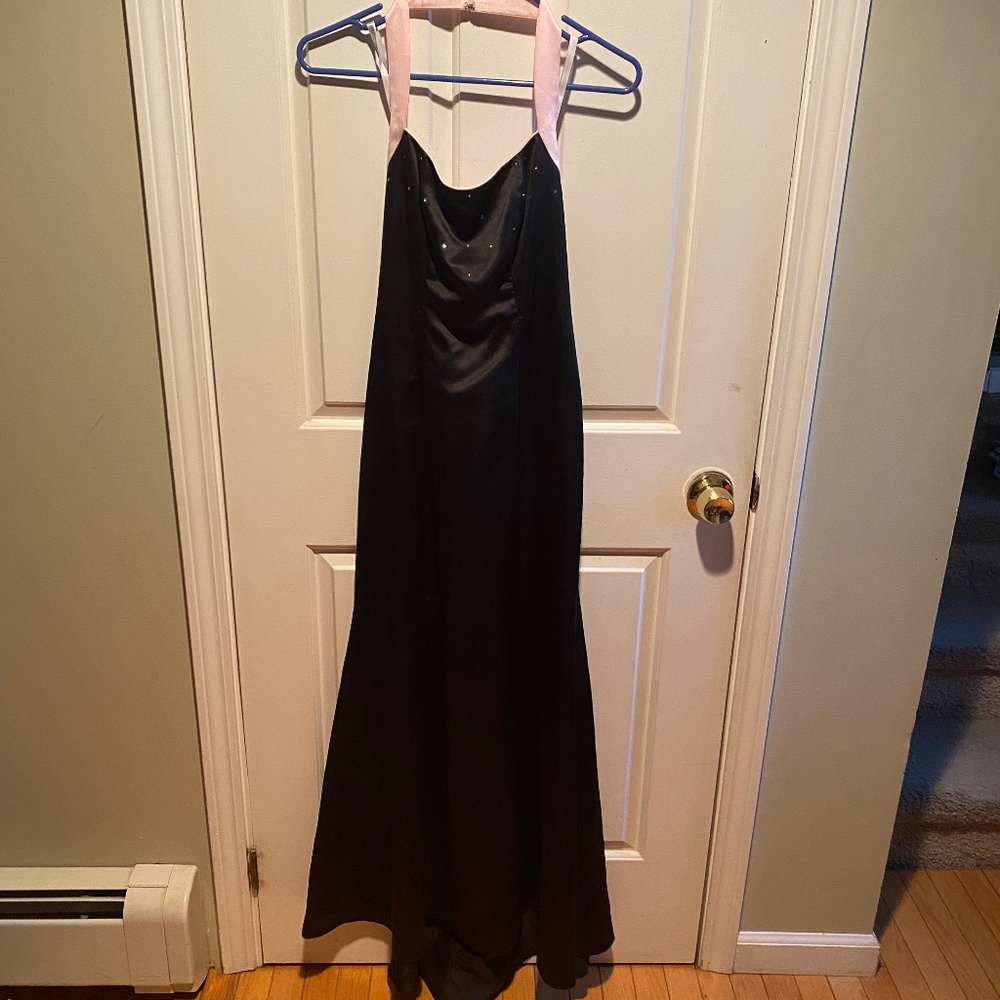 Black and pink formal gown